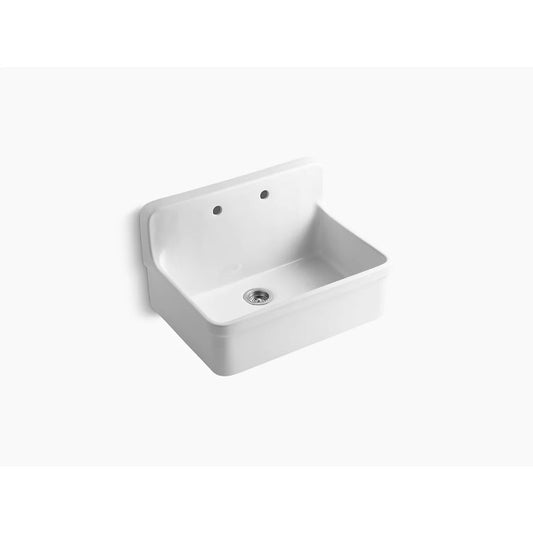 Gilford 22" x 30" x 17.5" Vitreous China Single Basin Apron Front Laundry Sink in White