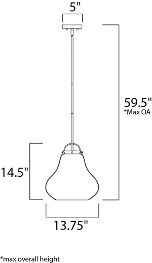 Stella 13.75' Single Light Pendant in Oil Rubbed Bronze