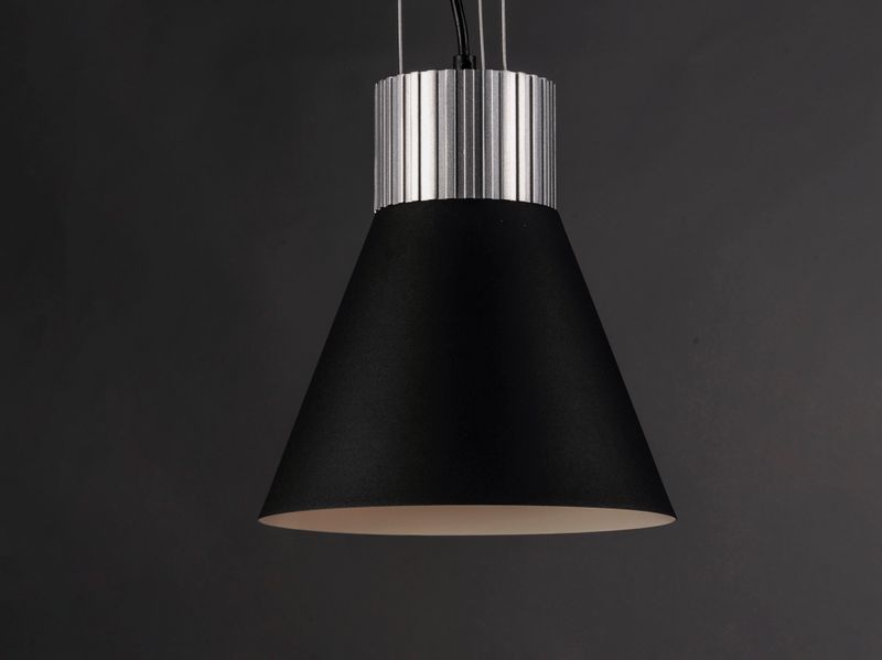 Storehouse 9' Single Light Mini-Pendant in Satin Aluminum and Black