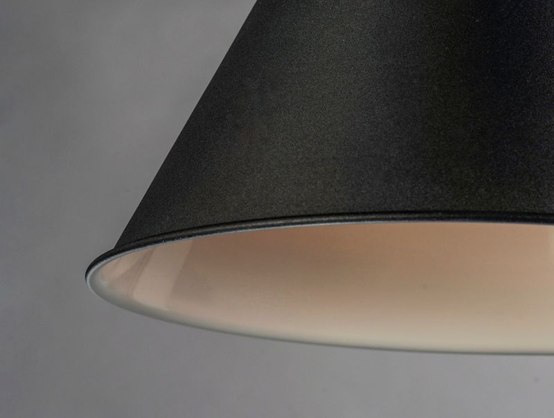 Storehouse 13.75' Single Light Pendant in Satin Aluminum and Black
