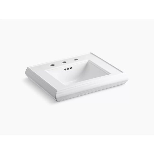 Memoirs 19.88" x 24.19" x 8" Fireclay Pedestal Top Bathroom Sink in White