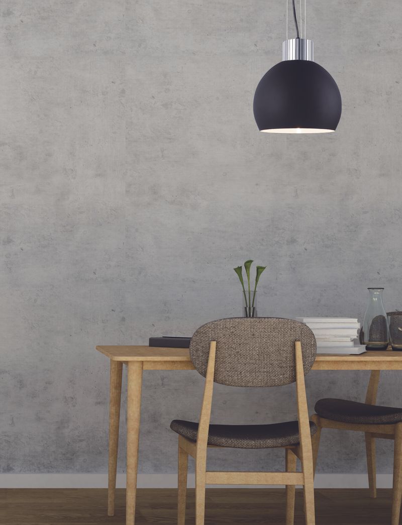 Storehouse 10.75' Single Light Pendant in Satin Aluminum and Black