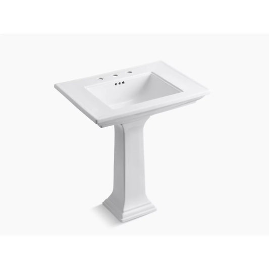 Memoirs Stately 22.19" x 30.69" x 34.75" Fireclay Pedestal Bathroom Sink in White