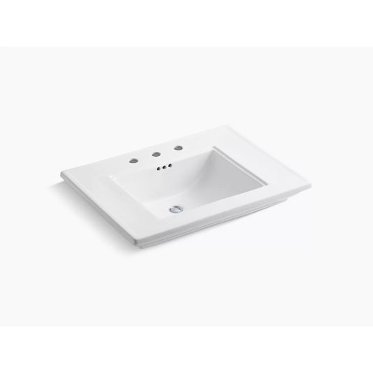 Memoirs Stately 22.19" x 30.69" x 8.75" Fireclay Pedestal Top Bathroom Sink in White - Widespread Faucet Holes