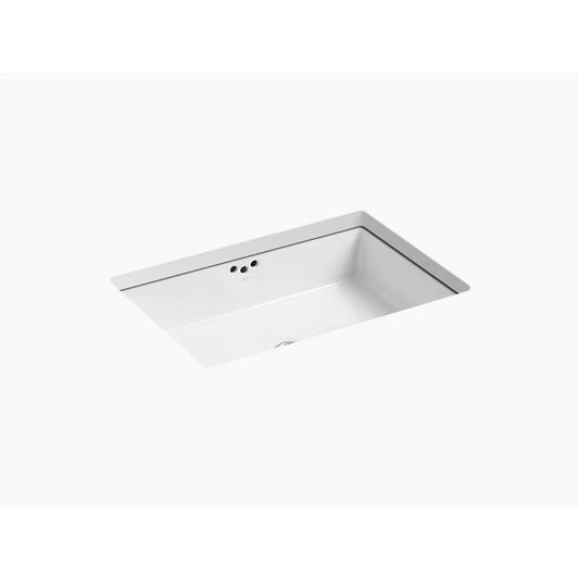 Kathryn 15.63" x 23.88" x 6.25" Vitreous China Undermount Bathroom Sink in White with Glazed Underside