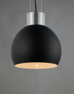 Storehouse 15' Single Light Pendant in Satin Aluminum and Black