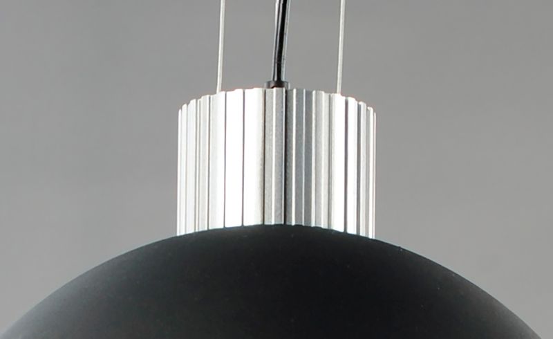 Storehouse 15' Single Light Pendant in Satin Aluminum and Black