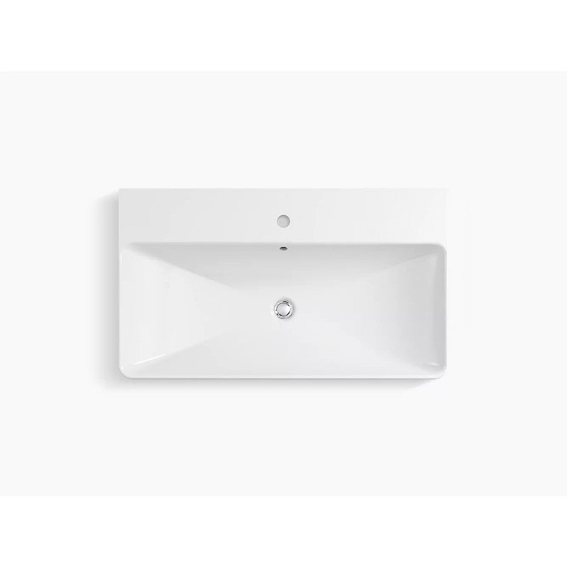 Vox Rectangle 20.5' x 35.44' x 7.69' Vitreous China Vessel Bathroom Sink in White