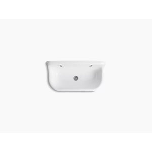 Brockway 17.5' x 36' x 15.63' Enameled Cast Iron Single Basin Wall Mount Laundry Sink in White