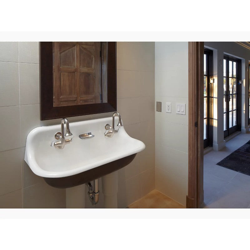 Brockway 17.5' x 36' x 15.63' Enameled Cast Iron Single Basin Wall Mount Laundry Sink in White