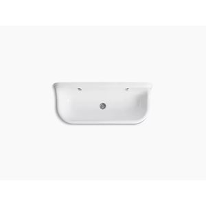 Brockway 17.5' x 48' x 15.63' Enameled Cast Iron Single Basin Wall Mount Laundry Sink in White