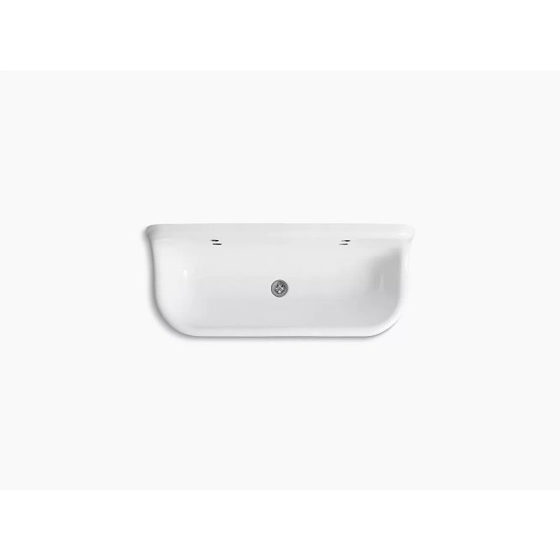 Brockway 17.5' x 48' x 15.63' Enameled Cast Iron Single Basin Wall Mount Laundry Sink in White