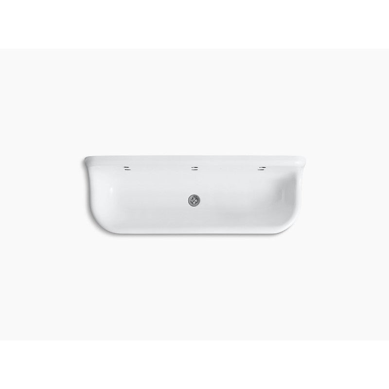 Brockway 17.5' x 60' x 15.63' Enameled Cast Iron Single Basin Wall Mount Laundry Sink in White