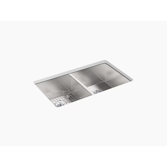 Vault 22" x 33" x 9.31" Stainless Steel Double Basin Dual-Mount Kitchen Sink