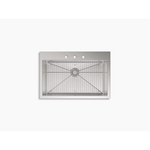 Vault 22' x 33' x 9.31' Stainless Steel Single Basin Dual-Mount Kitchen Sink - 3 Faucet Holes