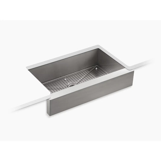 Vault 21.25" x 35.5" x 9.31" Stainless Steel Single Basin Farmhouse Apron Kitchen Sink
