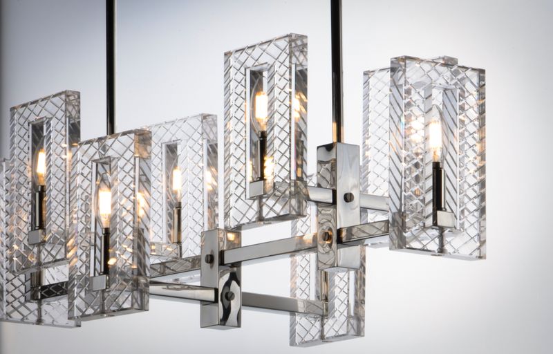 Suave 34.5' 8 Light Linear Pendant in Polished Nickel
