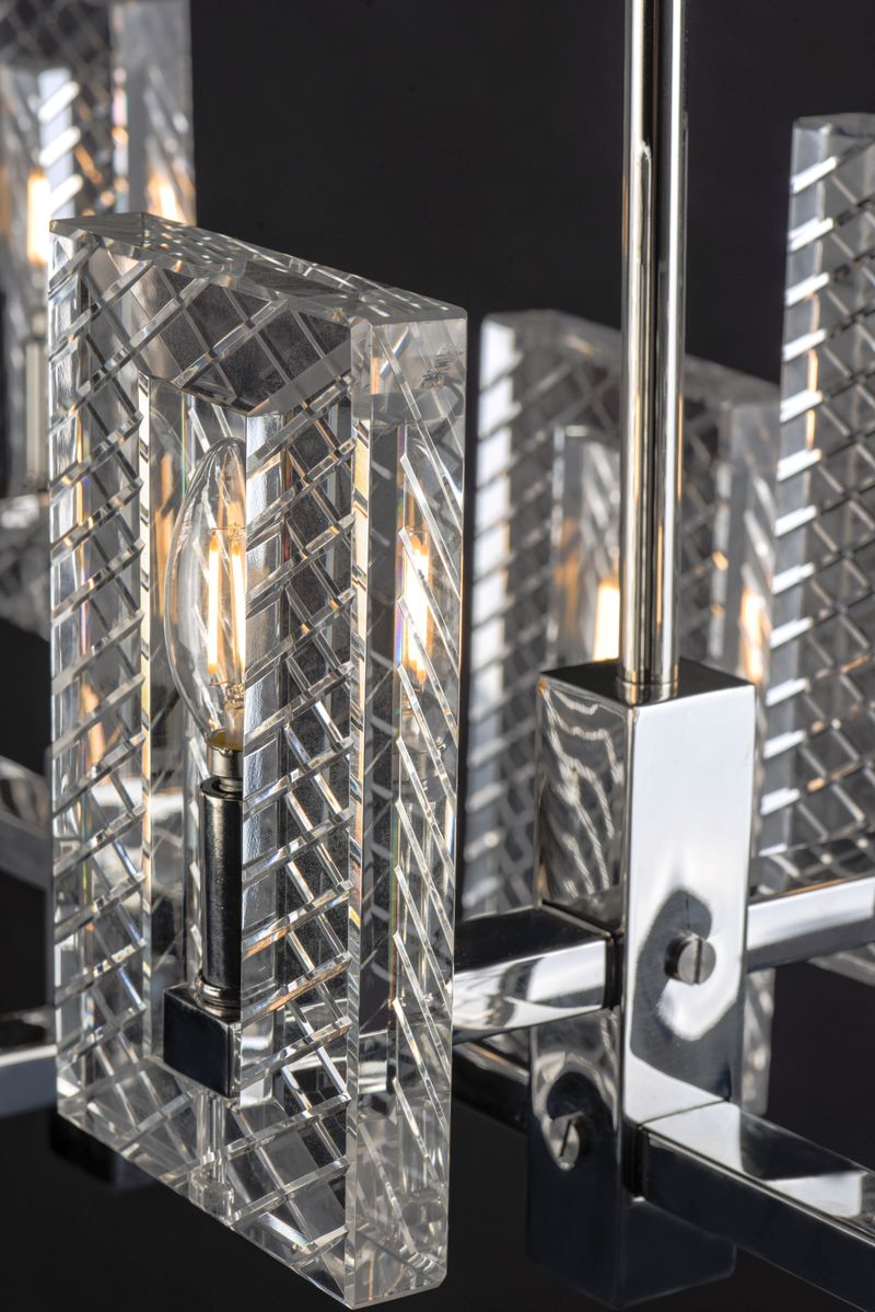 Suave 34.5' 8 Light Linear Pendant in Polished Nickel
