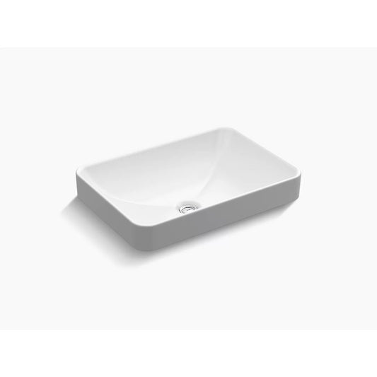 Vox Rectangle 16.13" x 22.63" x 6.88" Vitreous China Vessel Bathroom Sink in White