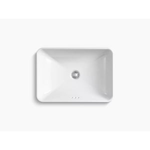 Vox Rectangle 16.13' x 22.63' x 6.88' Vitreous China Vessel Bathroom Sink in White