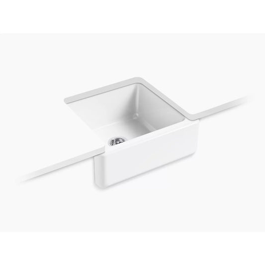 Whitehaven 21.56" x 23.5" x 9.81" Enameled Cast Iron Single Basin Farmhouse Apron Kitchen Sink in White
