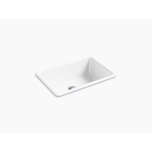 Iron/Tones 18.75" x 27" x 9.81" Enameled Cast Iron Single Basin Dual-Mount Kitchen Sink in White