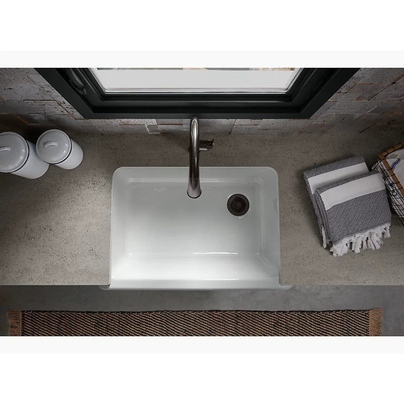 Whitehaven 21.56' x 31' x 9.63' Enameled Cast Iron Single Basin Tall Farmhouse Apron Kitchen Sink in White