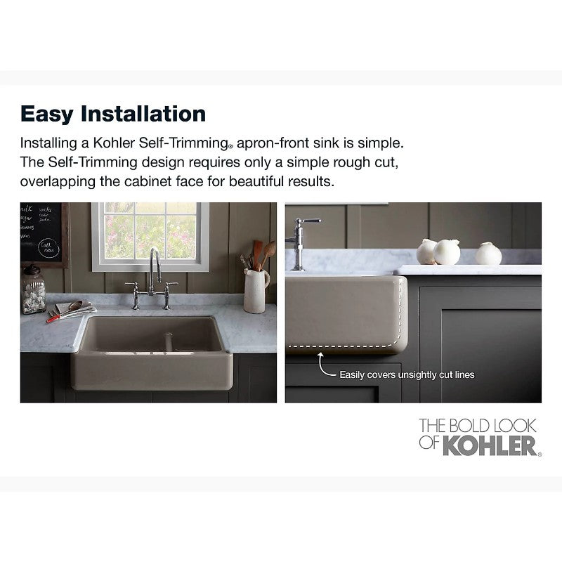 Whitehaven 21.56' x 31' x 9.63' Enameled Cast Iron Single Basin Tall Farmhouse Apron Kitchen Sink in White