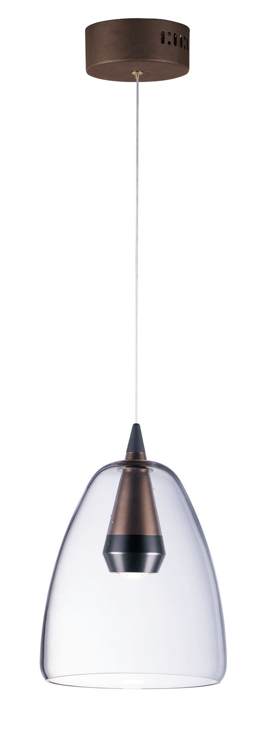 Sven 8" Single Light Pendant in Black and Coffee