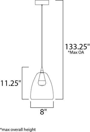 Sven 8' Single Light Pendant in Black and Coffee