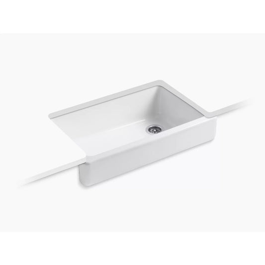 Whitehaven 21.56" x 35.5" x 9.63" Enameled Cast Iron Single Basin Farmhouse Apron Kitchen Sink in White