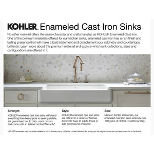 Whitehaven 21.56' x 35.69' x 9.63' Enameled Cast Iron Single Basin Farmhouse Apron Kitchen Sink in Black Black