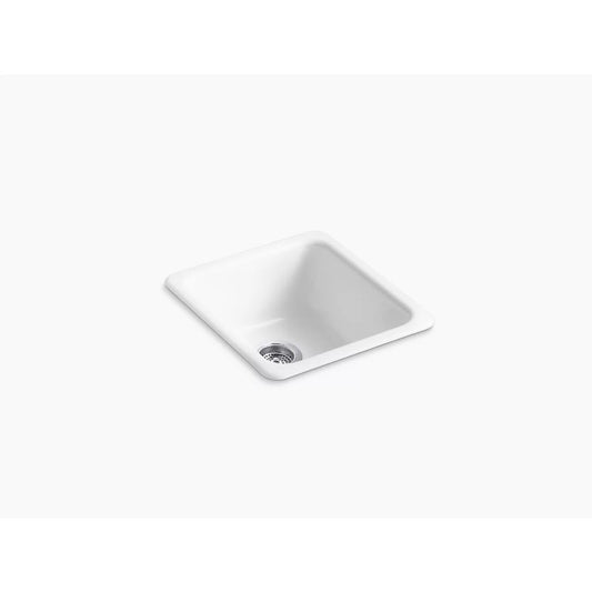 Iron/Tones 18.75" x 17" x 8.25" Enameled Cast Iron Single Basin Dual-Mount Kitchen Sink in White