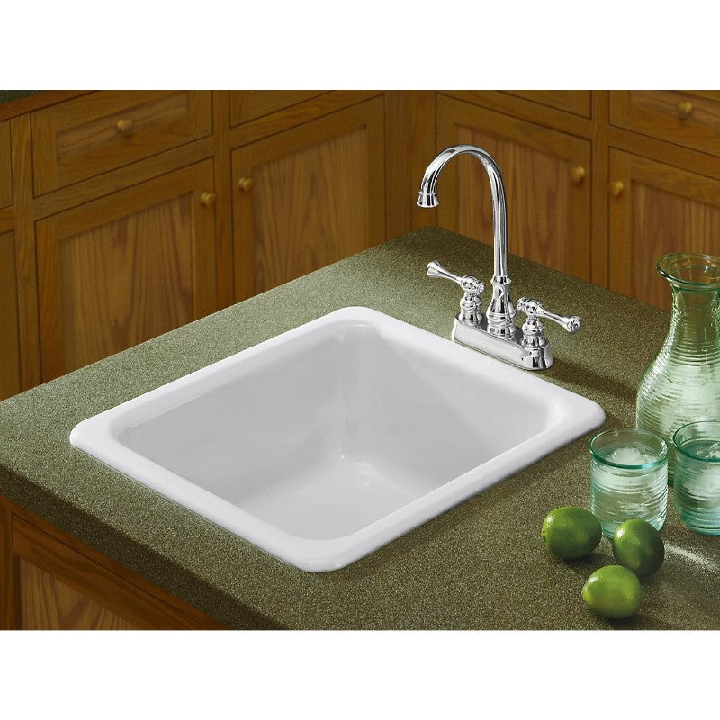 Iron/Tones 18.75' x 17' x 8.25' Enameled Cast Iron Single Basin Dual-Mount Kitchen Sink in White