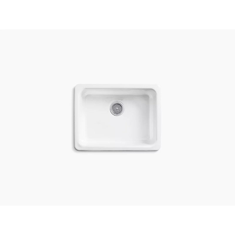 Iron/Tones 18.75' x 24.25' x 8.25' Enameled Cast Iron Single Basin Dual-Mount Kitchen Sink in White