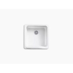 Iron/Tones 20.88' x 20.88' x 10' Enameled Cast Iron Single Basin Dual-Mount Kitchen Sink in White