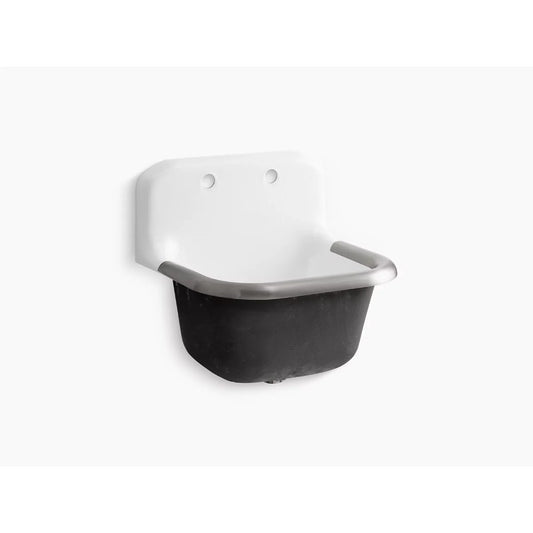 Bannon 20.25" x 24" x 23" Enameled Cast Iron Single Basin Wall Mount Laundry Sink in White