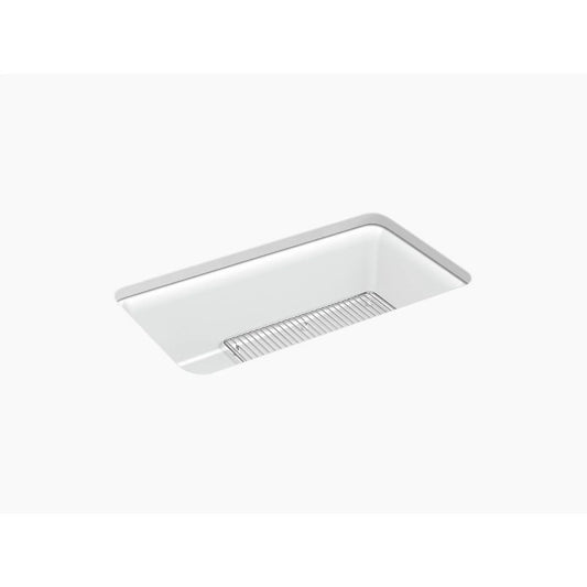 Cairn 18.31" x 33.5" x 10.13" Neoroc Single Basin Undermount Kitchen Sink in Matte White