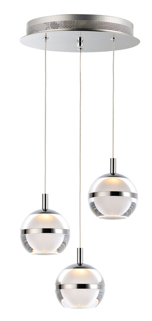Swank 11.75' 3 Light Multi-Light Pendant in Polished Chrome