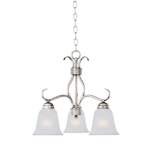 Basix 19" 3 Light Mini Chandelier in Satin Nickel