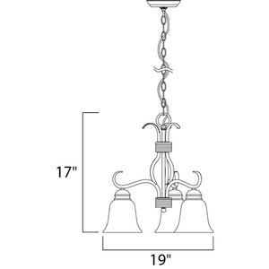 Basix 19' 3 Light Mini Chandelier Down Light Chandelier in Satin Nickel