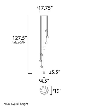 Swank 19' 8 Light Multi-Light Pendant in Polished Chrome