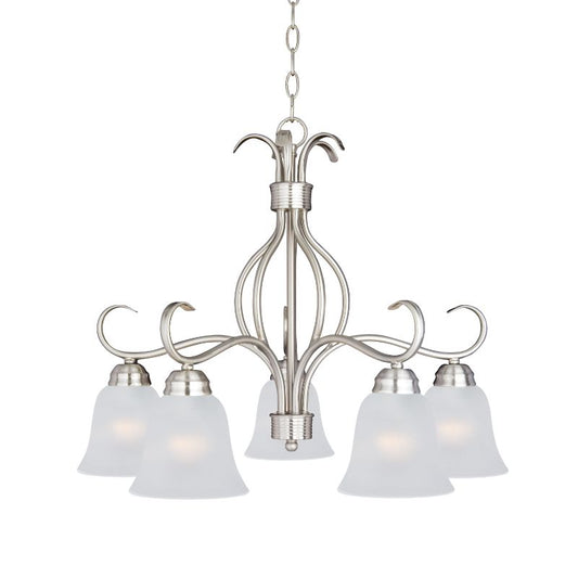 Basix 25" 5 Light Down Light Chandelier in Satin Nickel