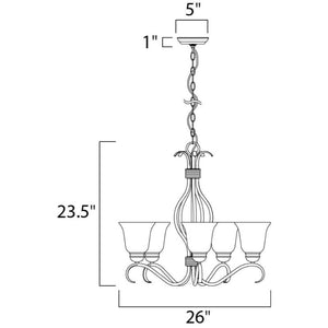 Basix 26' 5 Light Single-Tier Chandelier in Oil Rubbed Bronze
