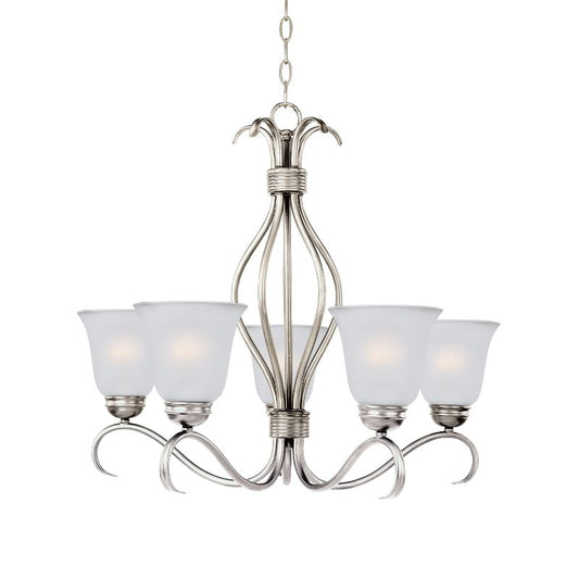 Basix 26" 5 Light Single-Tier Chandelier in Satin Nickel