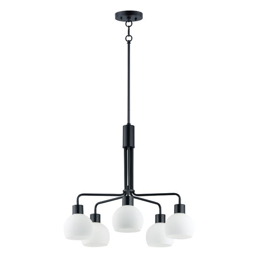 Coraline 26.75" 5 Light Single-Tier Chandelier in Black