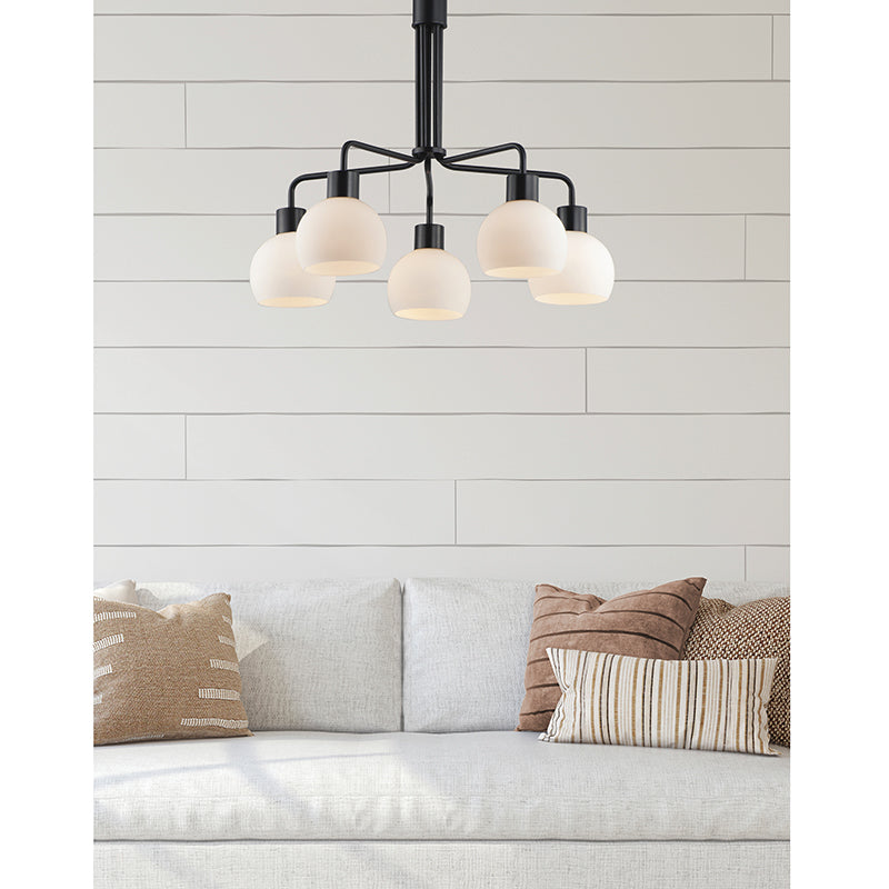 Coraline 26.75' 5 Light Single-Tier Chandelier in Black