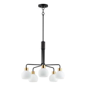 Coraline 26.75' 5 Light Single-Tier Chandelier in Bronze Rupert