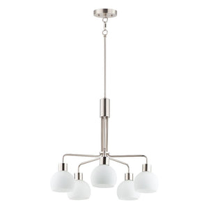 Coraline 26.75' 5 Light Single-Tier Chandelier in Satin Nickel