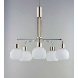 Coraline 26.75' 5 Light Single-Tier Chandelier in Satin Nickel